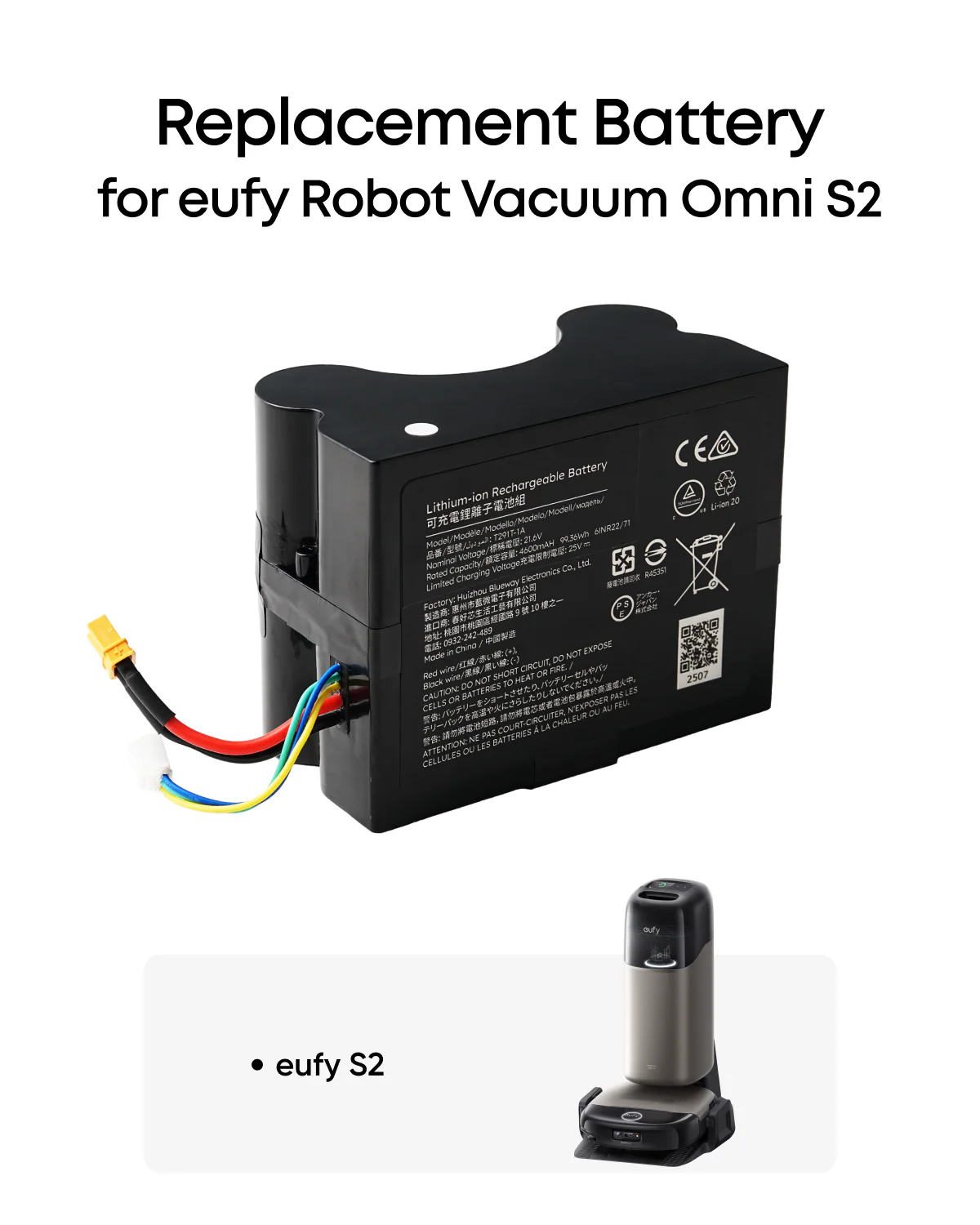eufy Replacement Battery for Robot Vacuum Omni S2 - Image 2
